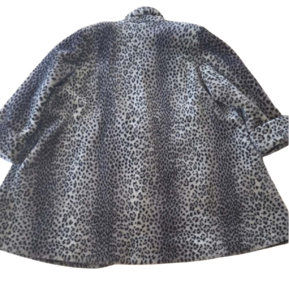 Vintage Lillie Rubin Animal Print Teddy Jacket A Line Swing Coat - Picture 7 of 7